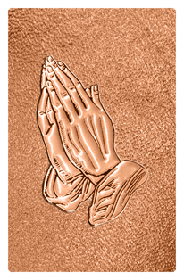 DF35T 516 CP SH CP Copper Praying Hands Shimmer Copper Background